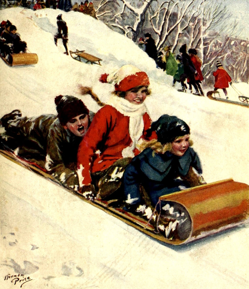 St. Nicholas Sledge Poster Print by Norman Price, festive holiday decor