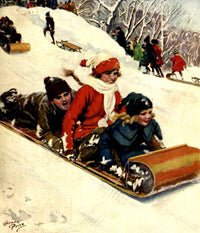 St. Nicholas Sledge Poster Print by Norman Price, festive holiday decor