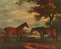 Yorkshire Hunters at Grass Poster Print - British Sporting Artists 1922