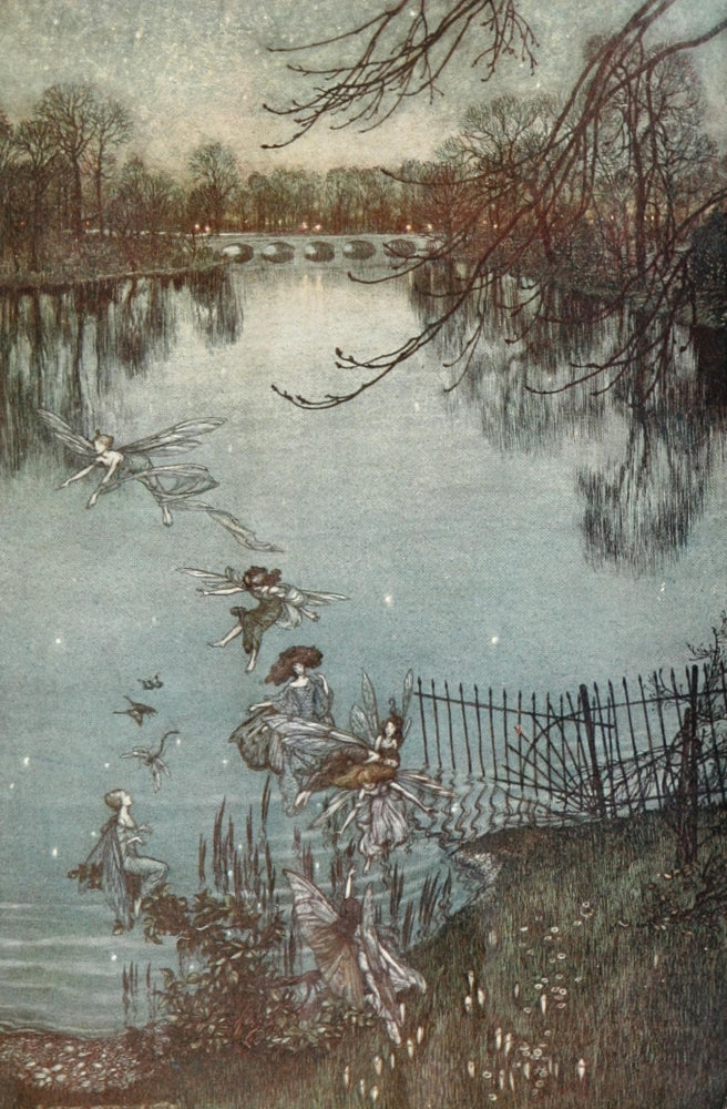 Peter Pan in Kensington Gardens 1912 Poster Print by Arthur Rackham