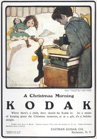 A Christmas Morning Poster Print by Jessie Willcox Smith depicting a joyful holiday scene.