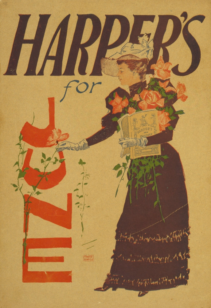 Harper's June 1893 Poster Print by Edward Penfield, vintage art