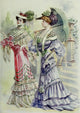 Latest Paris Fashions 1877 Toilettes de Casino Poster Print showcasing vintage fashion.