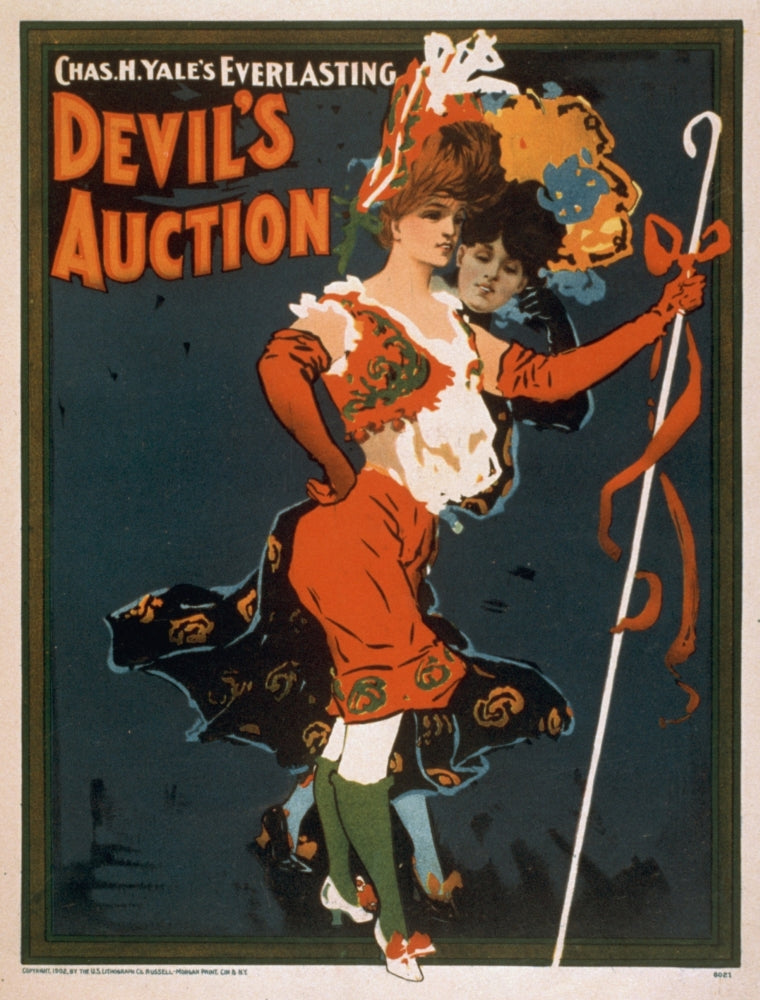 Devil's Auction c.1900 Poster Print by U.S. Lithograph Co.