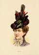 Fine Millinery 1899 Hat Poster Print showcasing vintage hat design.