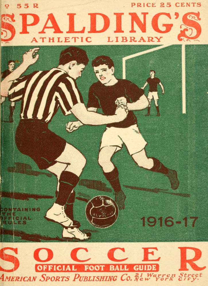 Spalding Soccer Football Guide 1916-17 Poster Print showcasing vintage soccer art.