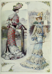 Latest Paris Fashions 1877 Toilettes de Plage Poster Print