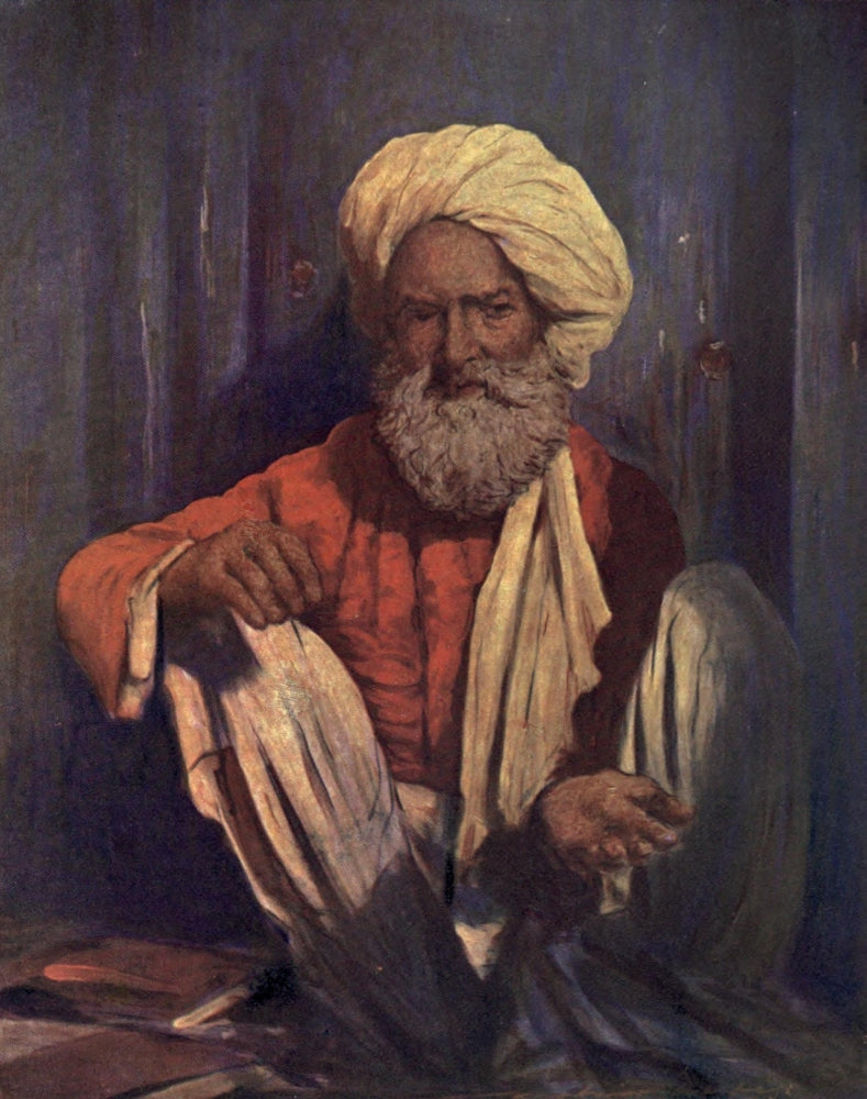 Home Life in India 1917 A Beggar Poster Print by Mortimer Menpes