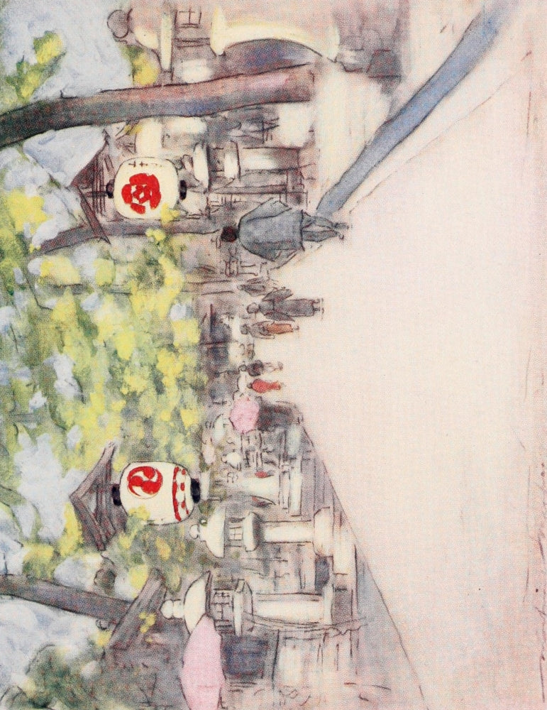 Japan 1901 An Avenue of Lanterns Poster Print by Mortimer Menpes