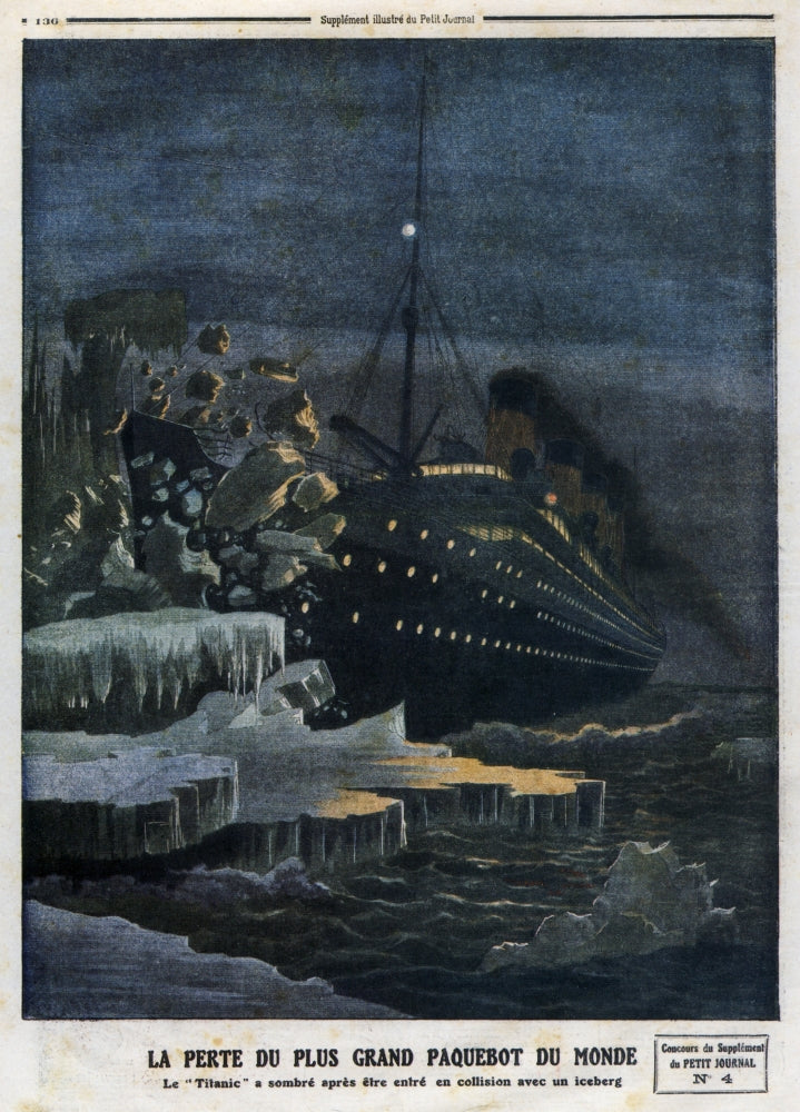 Le Petit Journal Titanic Collision with Iceberg Poster Print