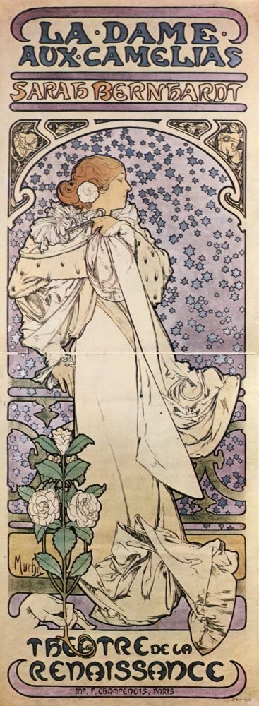 La Dame aux Camelias 1896 Poster Print by Alphons Mucha