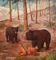Life Story of a Black Bear 1910 poster print showing a bear family in nature.
