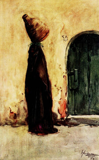 The People of Egypt 1916 poster print featuring a native woman carrying a water jar.