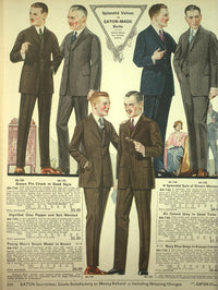 Eaton's Fall Catalogue 1920-21 Men's Suits Poster Print featuring vintage fashion styles.