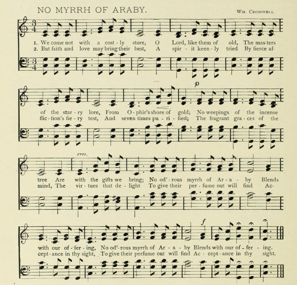 No Myrrh of Araby Christmas in Song 1891 Poster Print showcasing festive artwork.
