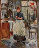 In the Dining Room Poster Print by Berthe Morisot featuring elegant interior scene.