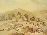 British Sporting Artists 1922 Village Hunt Poster Print by Thomas Rowlandson