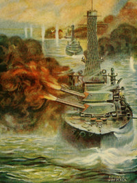 Story of the Great War 1919 Poster Print by Edgar Wittmack featuring British guns.