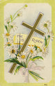 He Is Risen Postcard Art Print with cross and flowers
