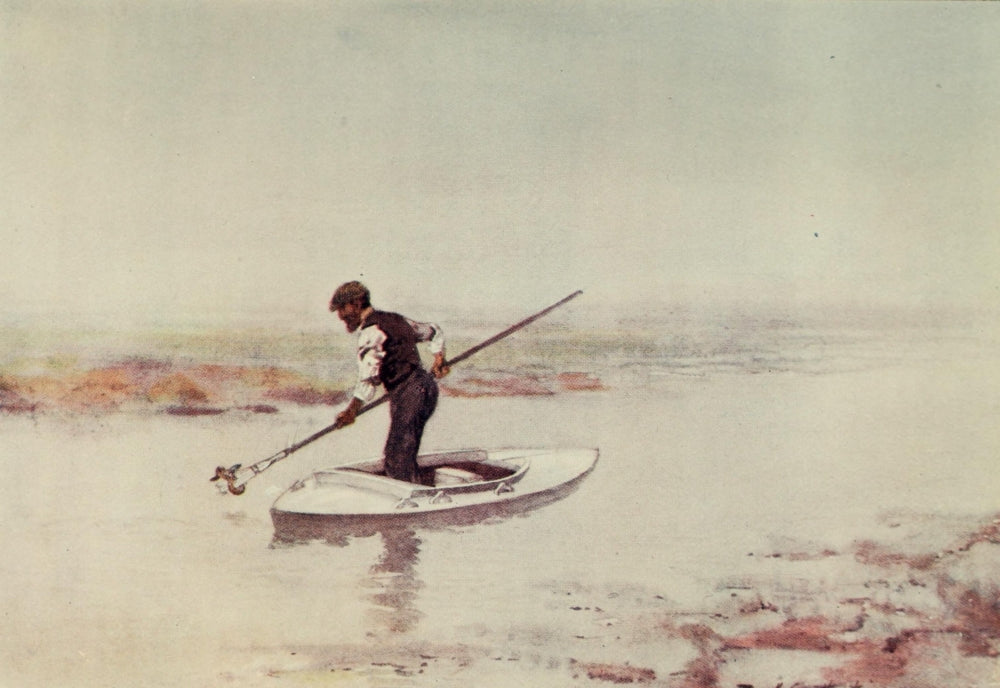 Norfolk Broads Eel-Picking Poster Print by Frank Southgate