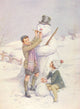 Little Frolic 1925 Building a Snowman Poster Print artwork