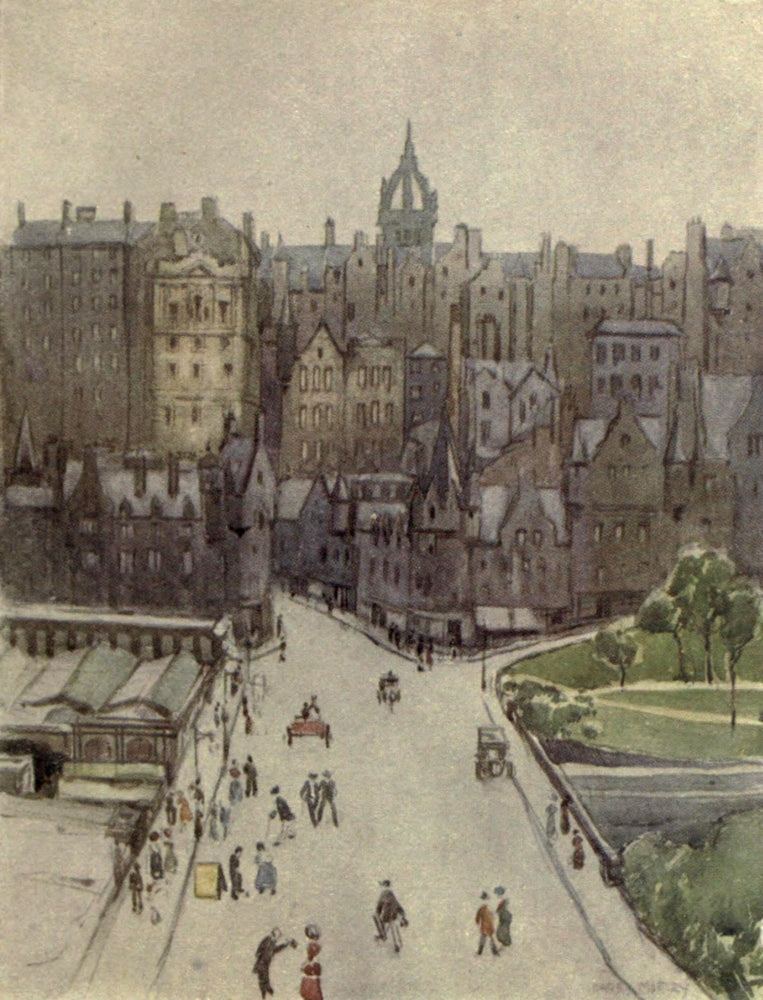 Charm of Edinburgh 1913 from Waverley Bridge Poster Print by Harry Morley