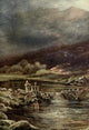 Fishermen's Weather 1906 Changing the Fly Poster Print by Charles Whymper