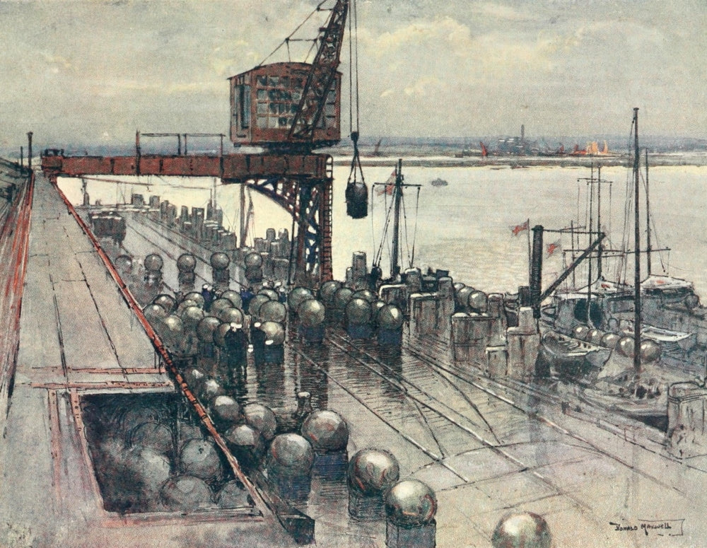 Naval Front 1920 An Incipient Minefield Poster Print by Donald Maxwell