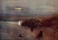 Norfolk Broads Moonrise at Flight Poster Print from 1906