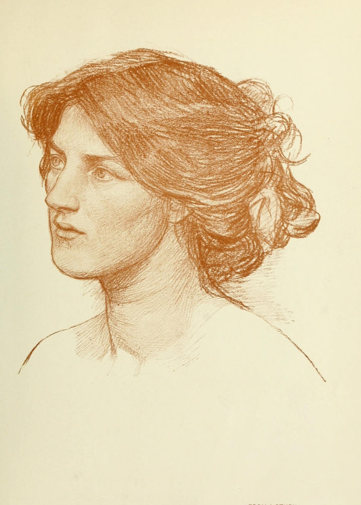 The Studio 1911 Study in Sanguine 1 Poster Print by John William Waterhouse