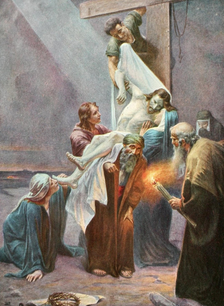 Taking Christ from the Cross Poster Print - Christian Art