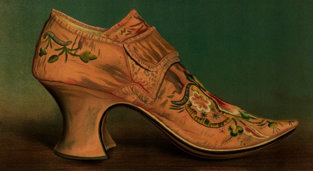 1885 Ladies' Old-Fashioned Shoes Poster Print on premium paper.