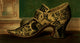 Ladies' Old-Fashioned 1885 Shoe Poster Print showcasing vintage footwear design