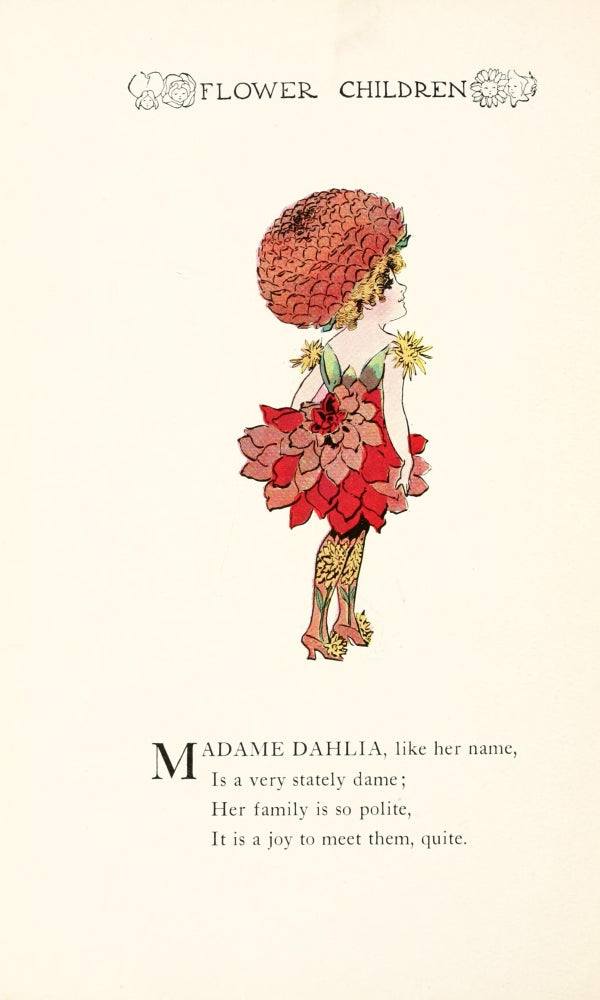 Flower Children 1910 Poster Print by M.T. Ross, vintage art featuring children and flowers.