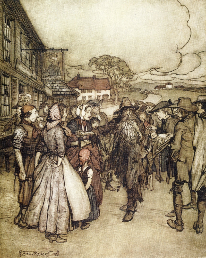 Rip Van Winkle 1905 Poster Print by Arthur Rackham, showcasing whimsical details.