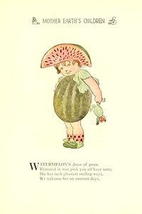 Mother Earth's Children Watermelon Poster Print by M.T. Ross, 1914 artwork.