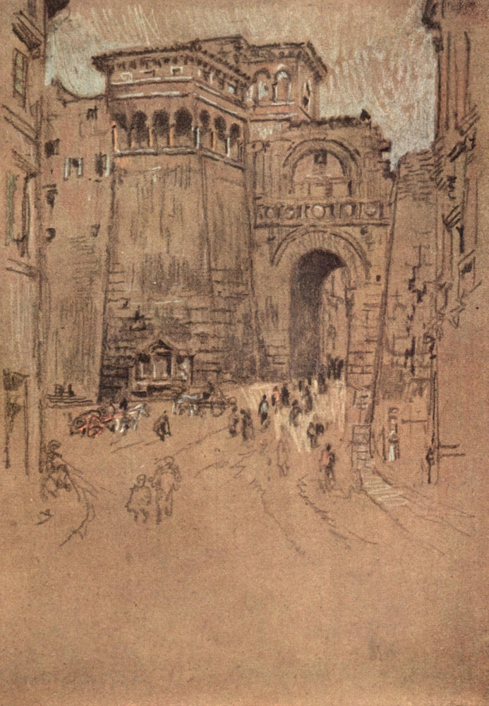 Italian Hours 1909 Etruscan Gateway, Perugia Poster Print by Joseph Pennell