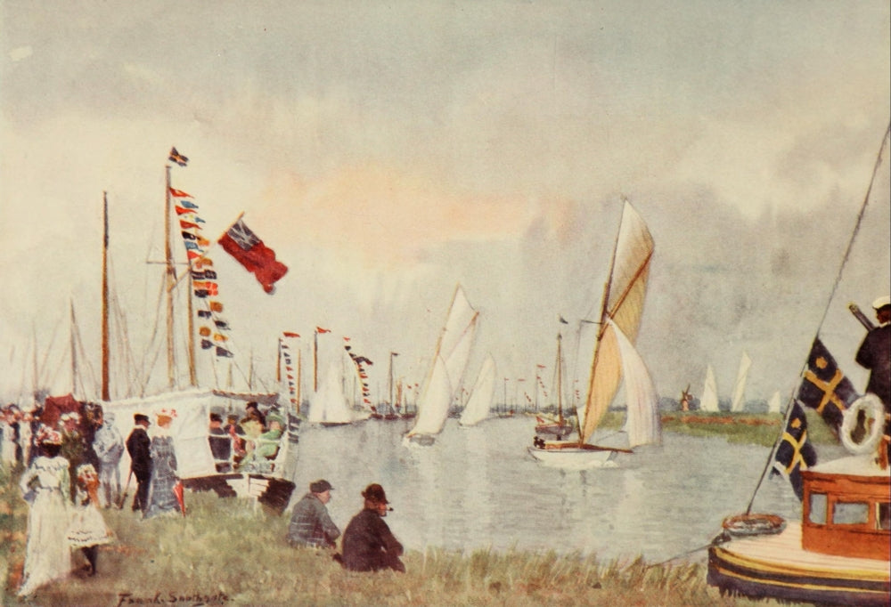 Norfolk Broads 1906 Regatta at Acle Poster Print by Frank Southgate