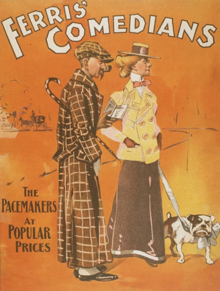 U.S. Printing Co. Ferris' Comedians vintage poster print, c.1900.