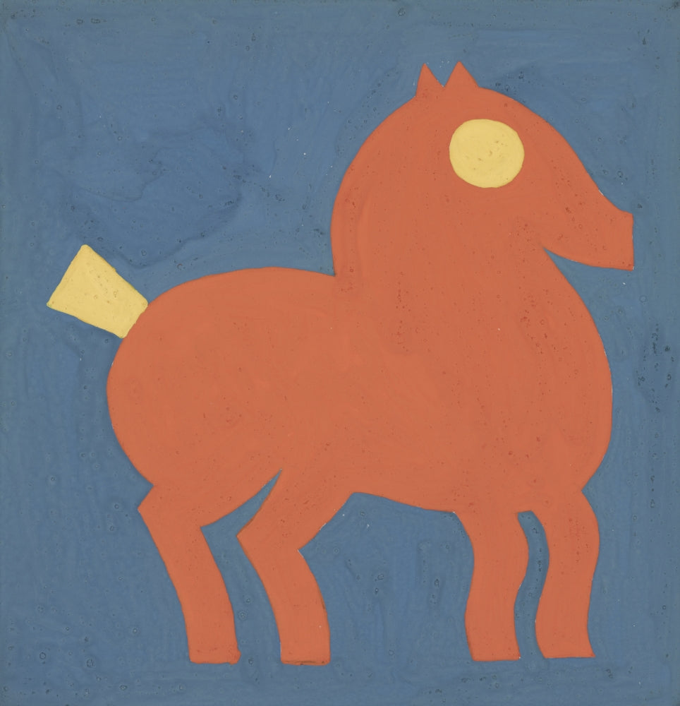 Horse Motif Poster Print by Winold Reiss showcasing elegant horses.
