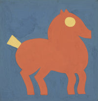 Horse Motif Poster Print by Winold Reiss showcasing elegant horses.