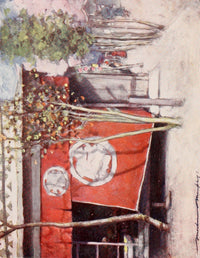 Japan 1901 The Red Curtain Poster Print by Mortimer Menpes