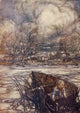 Book of Pictures 1913 Adrift Poster Print by A. Rackham, a vintage illustration.