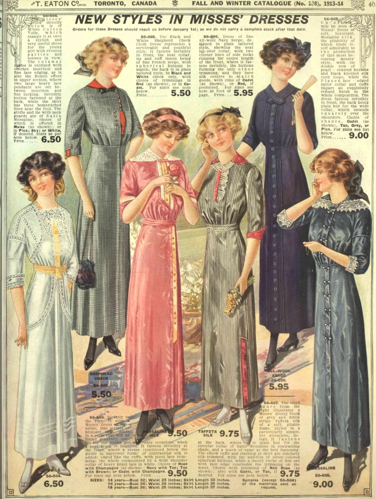 T. Eaton Fall & Winter Catalogue 1913 Misses Dresses Poster Print
