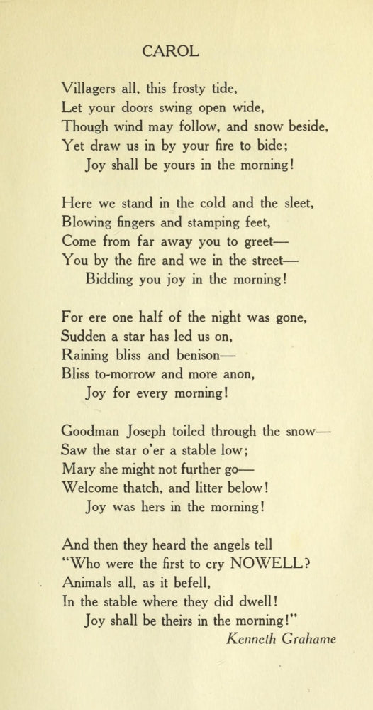 Christmas in Poetry Poster Print by Kenneth Grahame, holiday decor