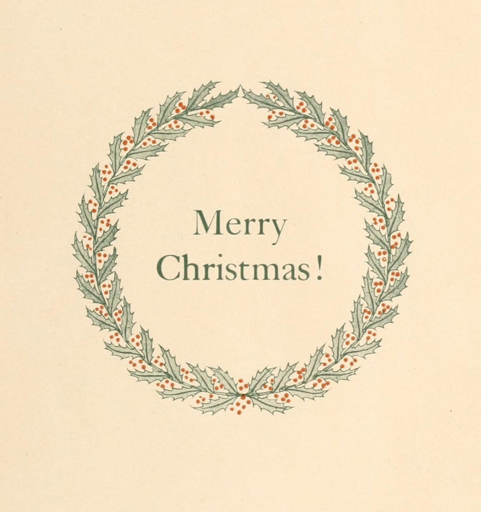 The St. Nicholas Christmas Book 1899 Merry Christmas Wreath Poster Print