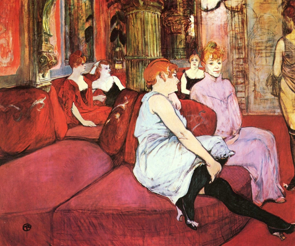 Salonul de pe Rue des Moulins Fine Art Print by H. de Toulouse-Lautrec