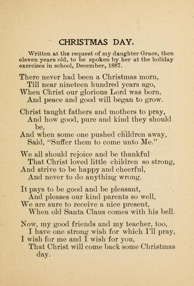 Poems 1900 Christmas Day Poster Print by Crocket McElroy displayed in a festive setting.