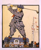 Man Swinging a Golf Club fine art print by Edward Penfield, vintage sports artwork.