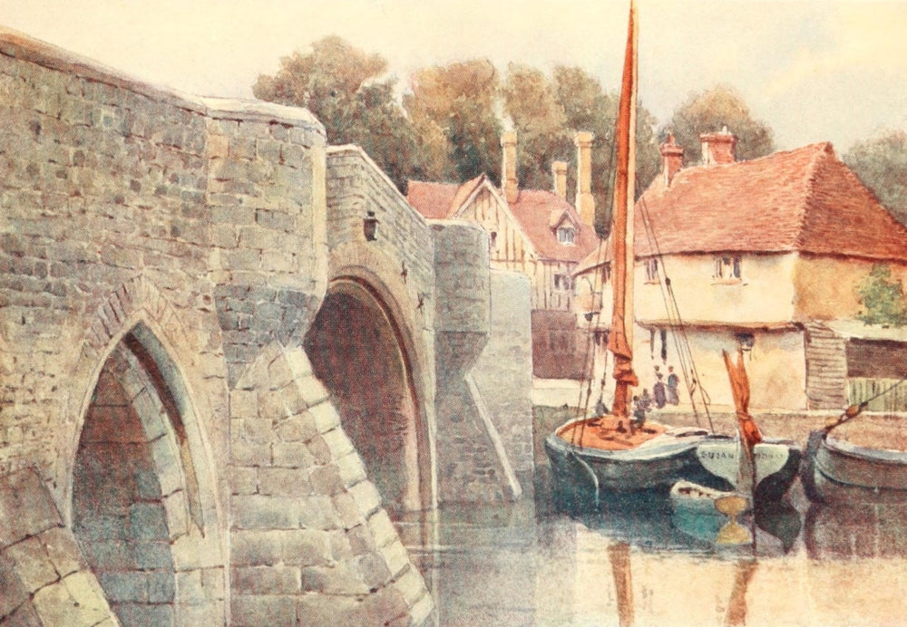 Pilgrim's Way Aylesford Bridge Poster Print by A.H. Hallam Murray